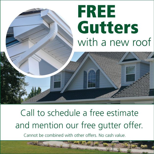 Free gutters with a new roof